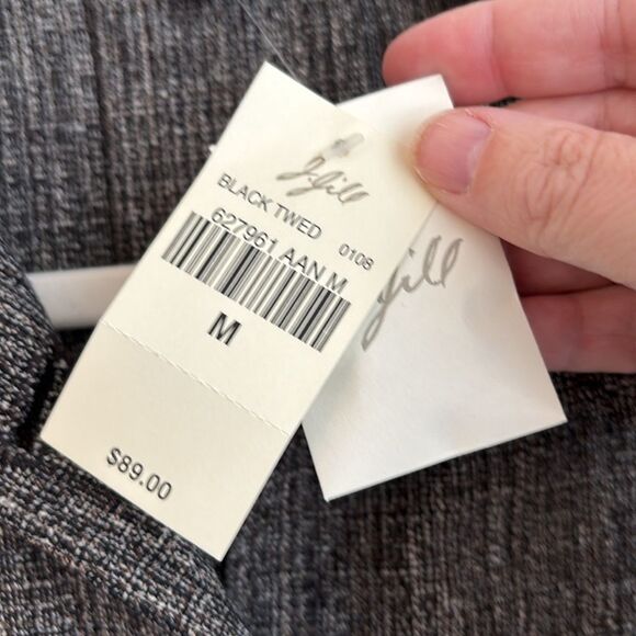 J. Jill women tweed cropped blazer suit jacket black linen blend size Medium NWT - Picture 7 of 14